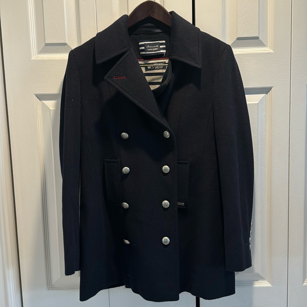 Saint James wool French pea coat